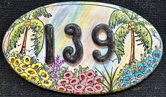 OVAL CERAMIC HOUSE NUMBER
